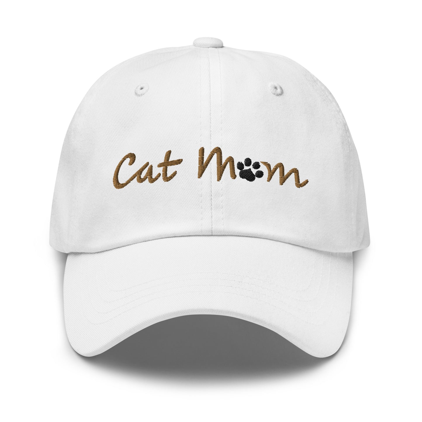 Cat Mom Hat - Gold Lettering