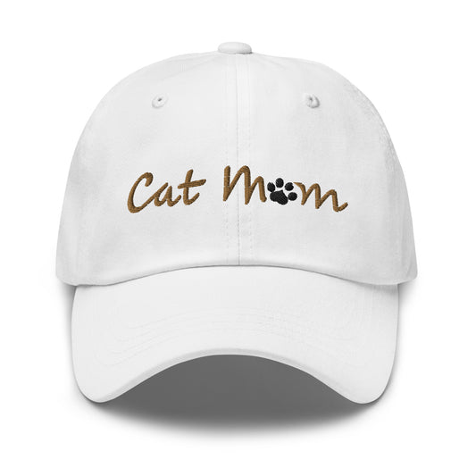 Cat Mom Hat - Gold Lettering
