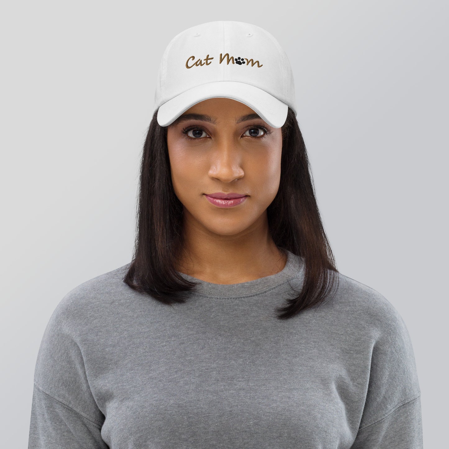 Cat Mom Hat - Gold Lettering