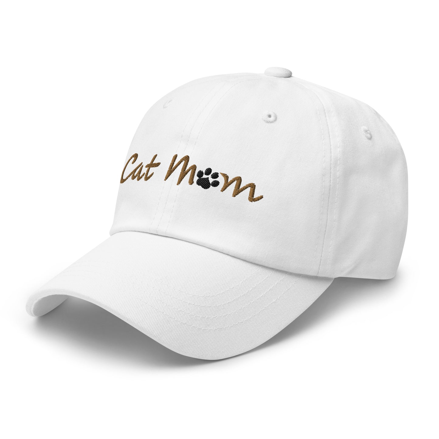 Cat Mom Hat - Gold Lettering