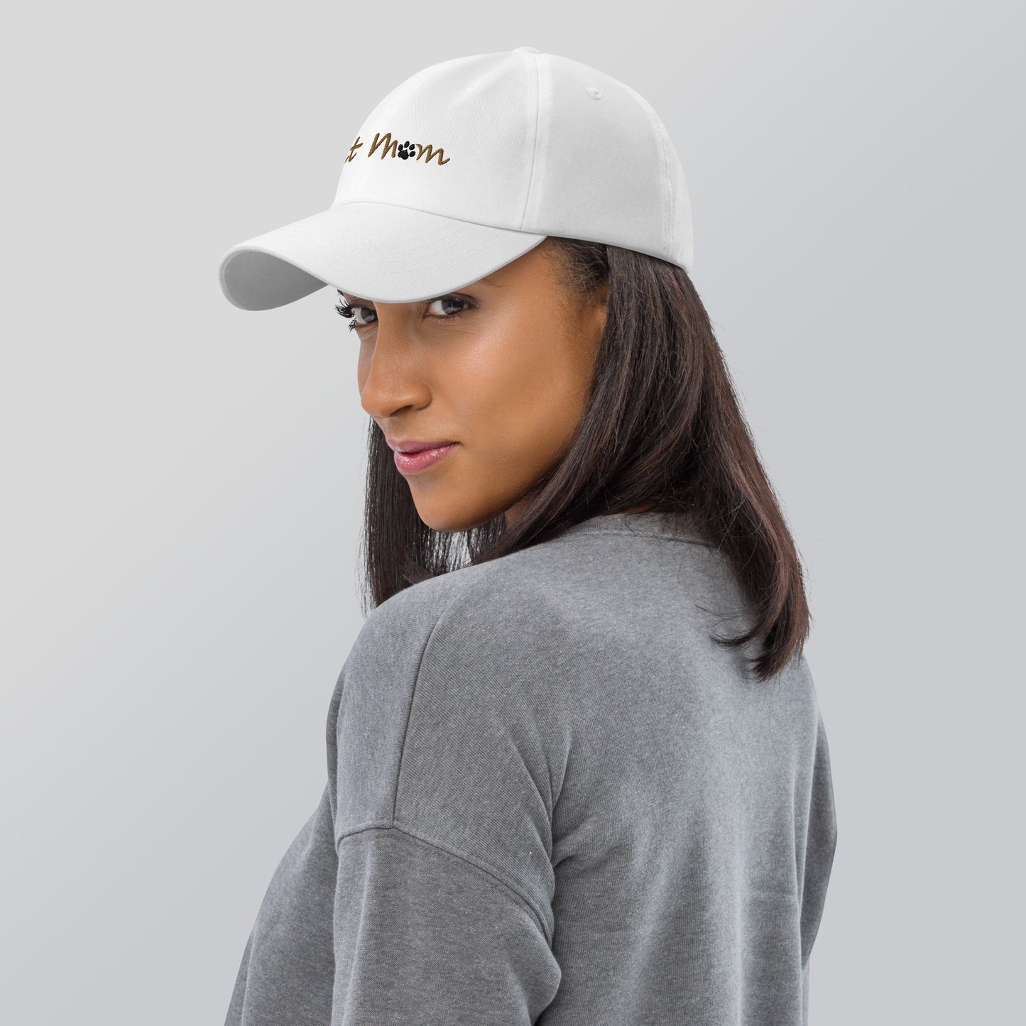 Cat Mom Hat - Gold Lettering