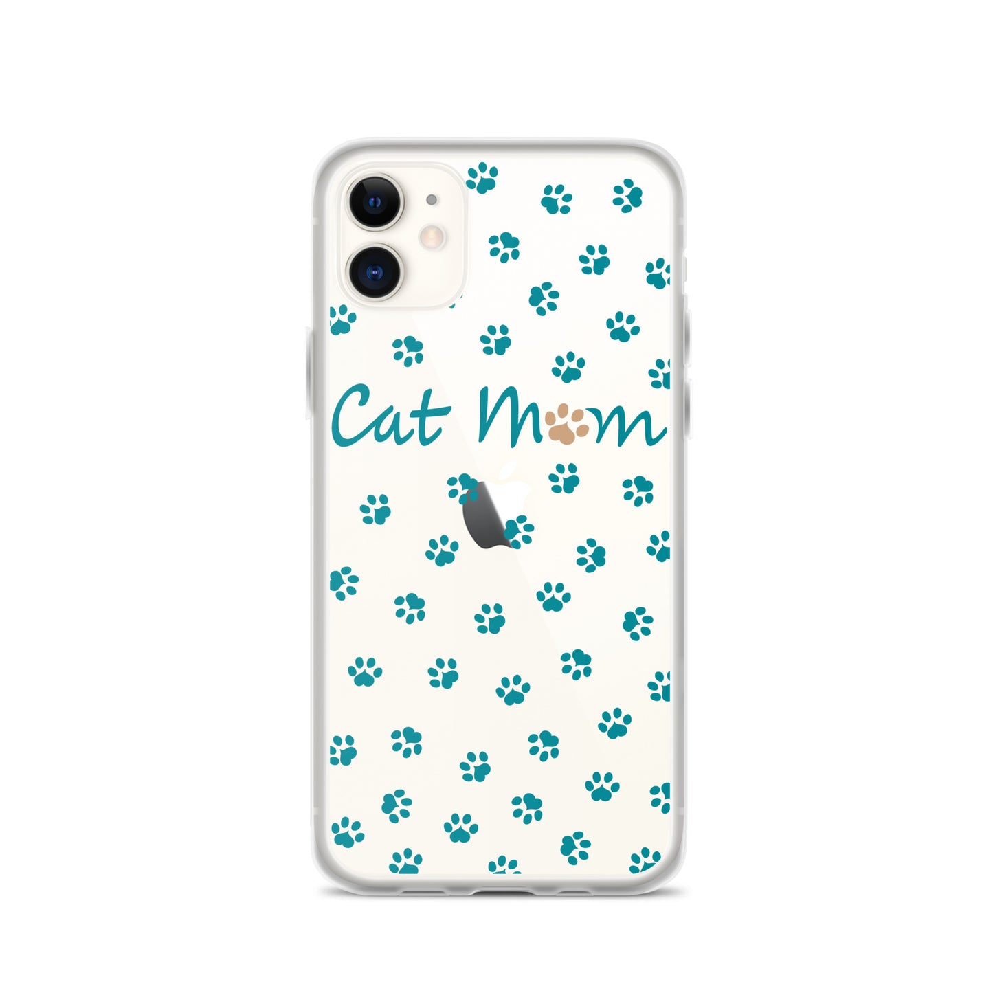 Cat Mom - Teal Paws - Clear Case for iPhone®