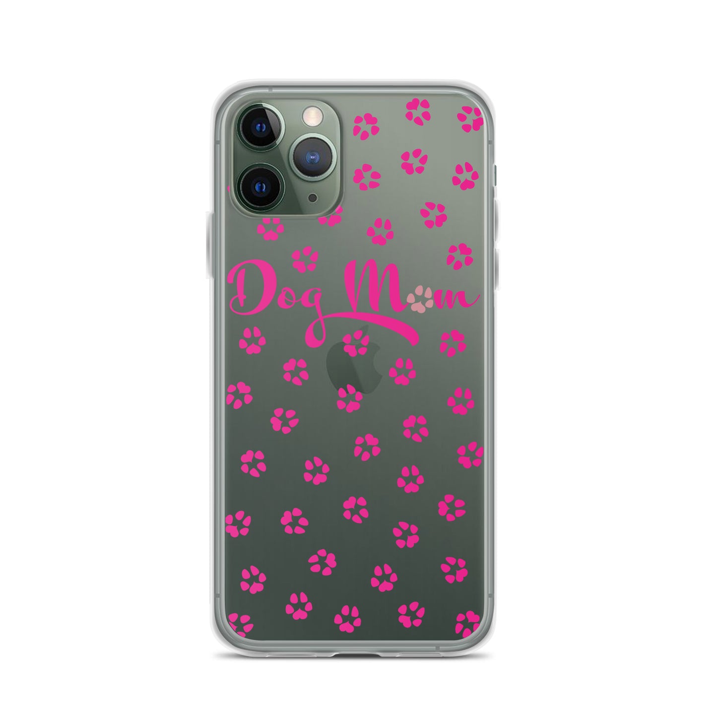Dog Mom - Pink Paws - Clear Case for iPhone®