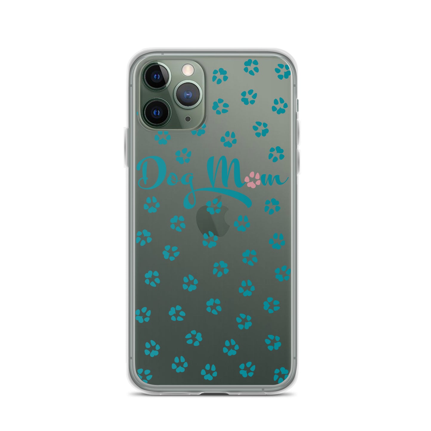 Dog Mom - Teal Paws - Clear Case for iPhone®