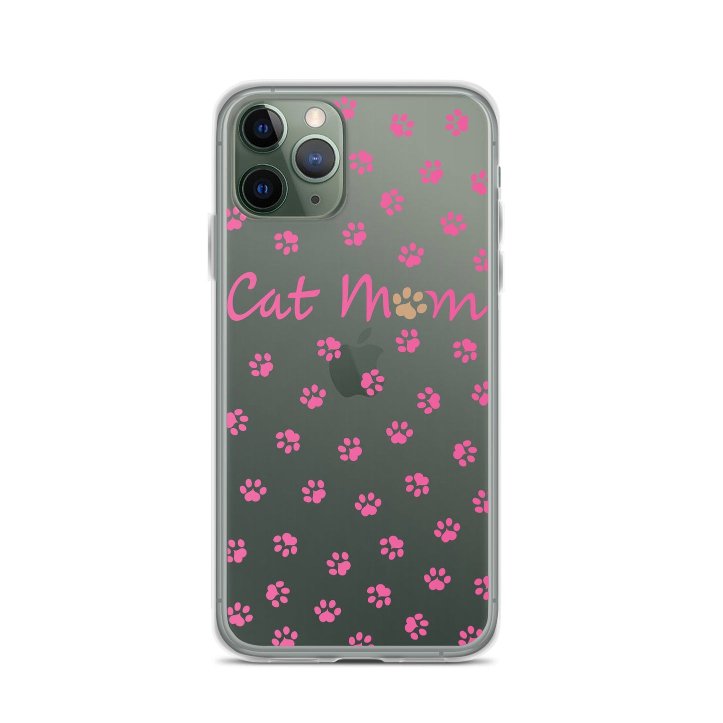 Cat Mom - Pink Paws - Clear Case for iPhone®