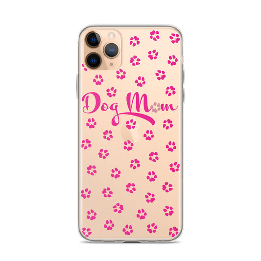Dog Mom - Pink Paws - Clear Case for iPhone®