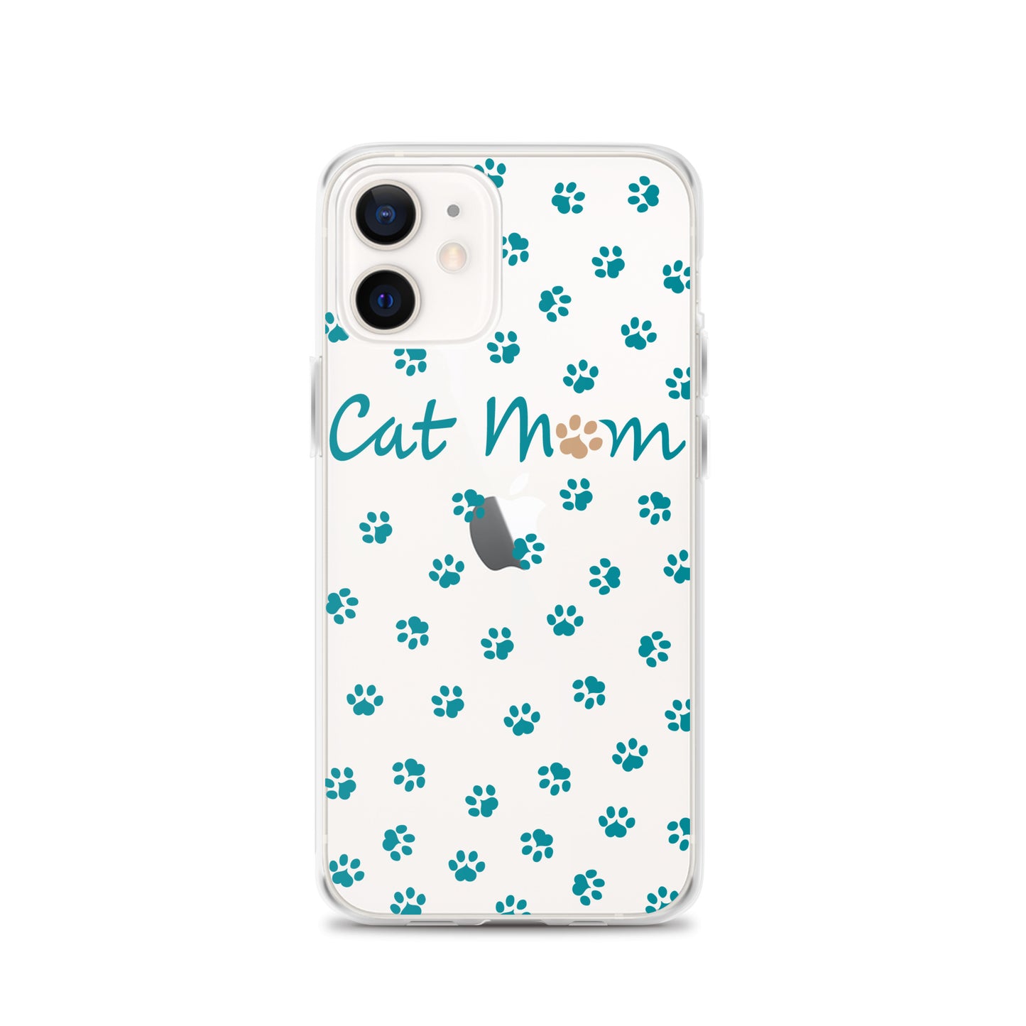 Cat Mom - Teal Paws - Clear Case for iPhone®