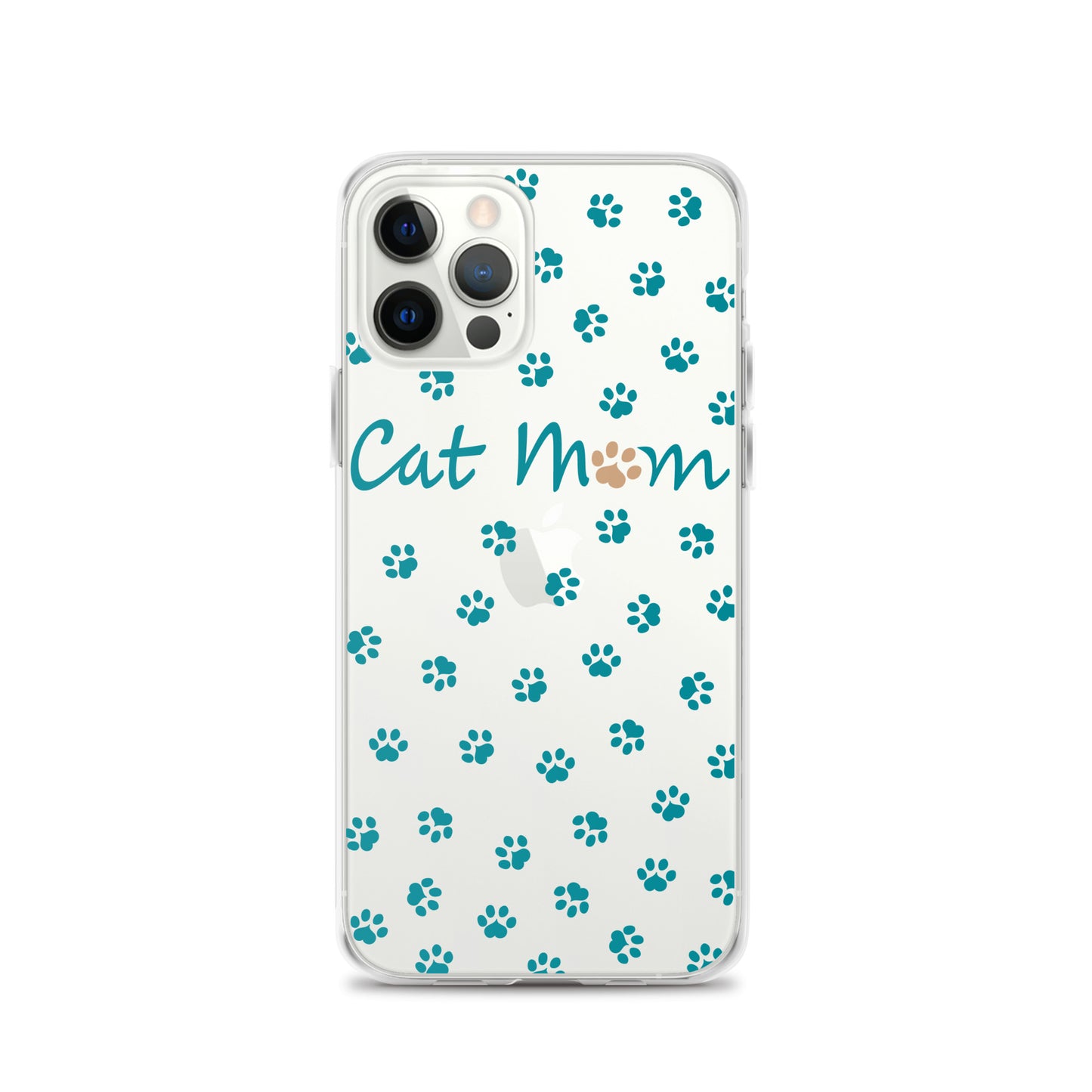 Cat Mom - Teal Paws - Clear Case for iPhone®