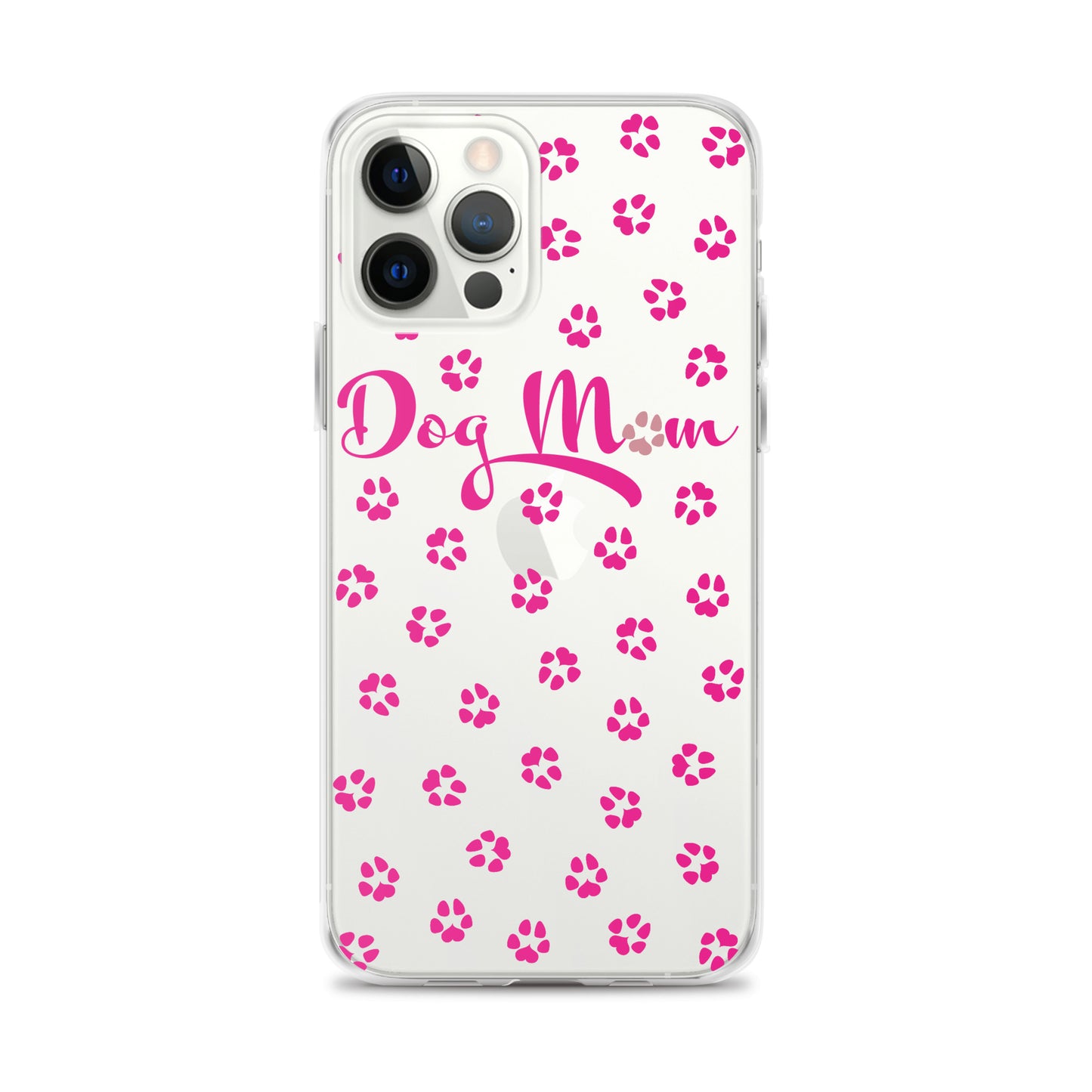Dog Mom - Pink Paws - Clear Case for iPhone®