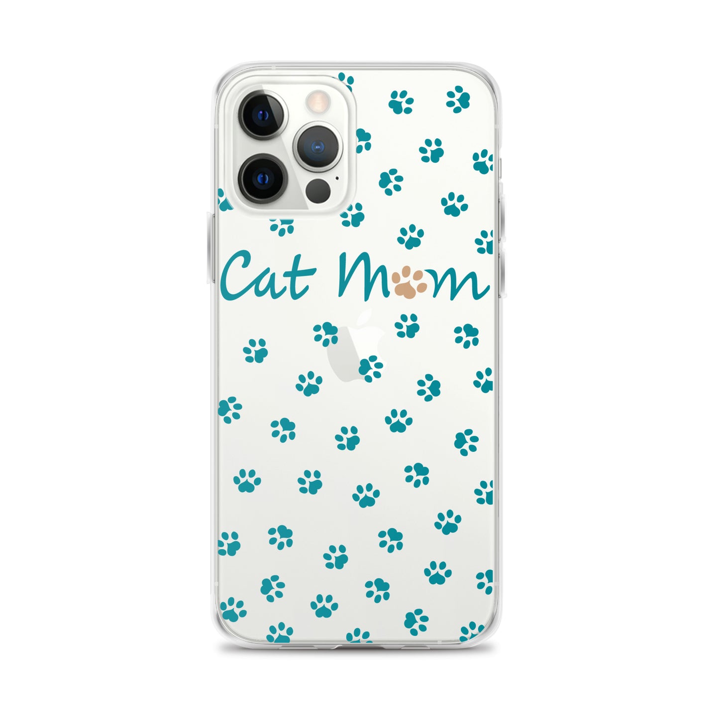 Cat Mom - Teal Paws - Clear Case for iPhone®