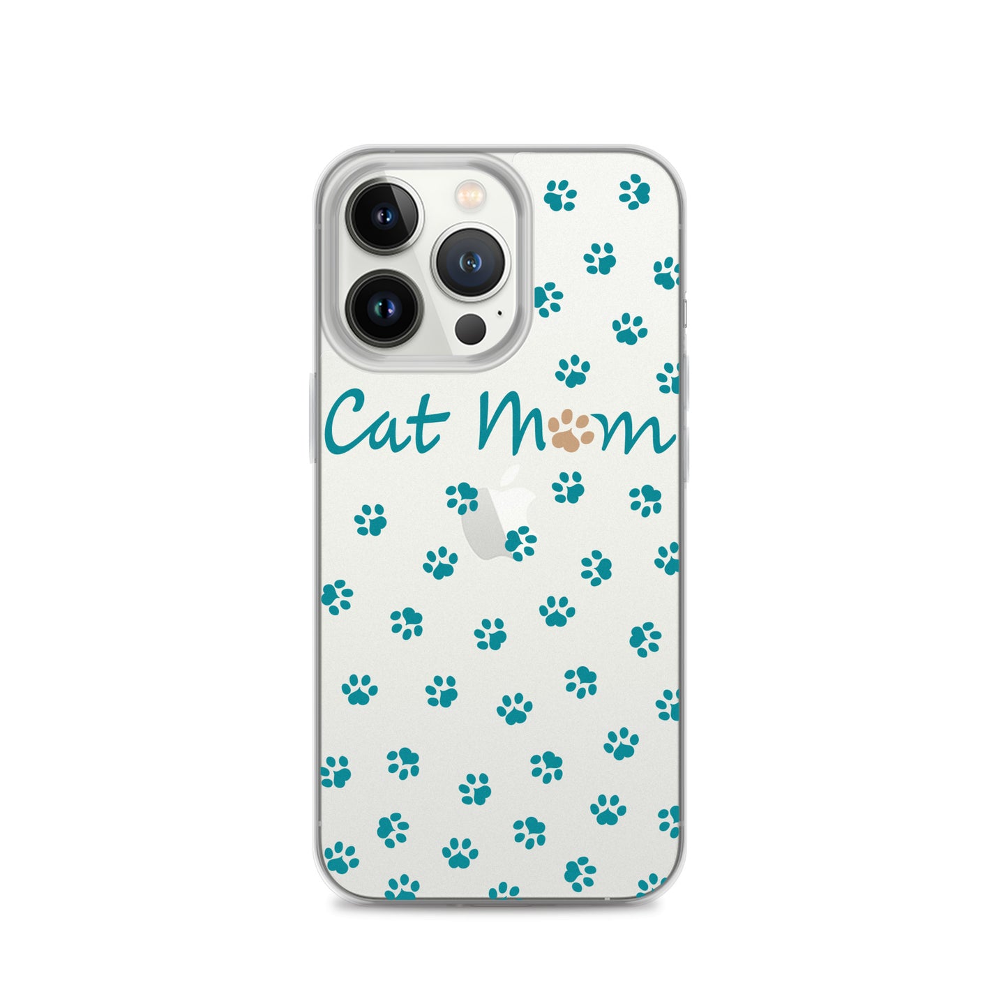 Cat Mom - Teal Paws - Clear Case for iPhone®
