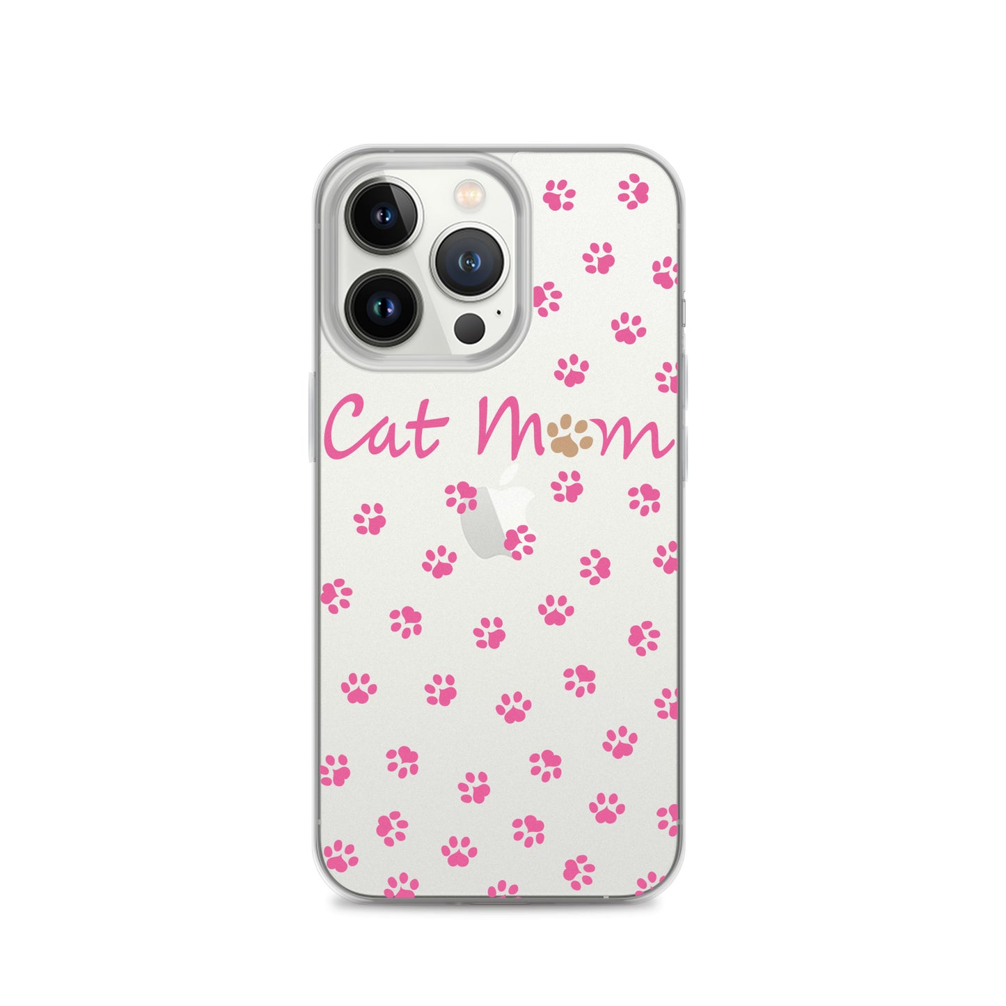 Cat Mom - Pink Paws - Clear Case for iPhone®