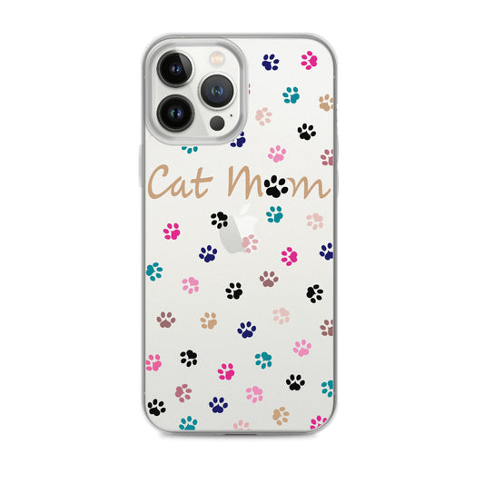 Cat Mom - MultiColor Paws - Clear Case for iPhone®
