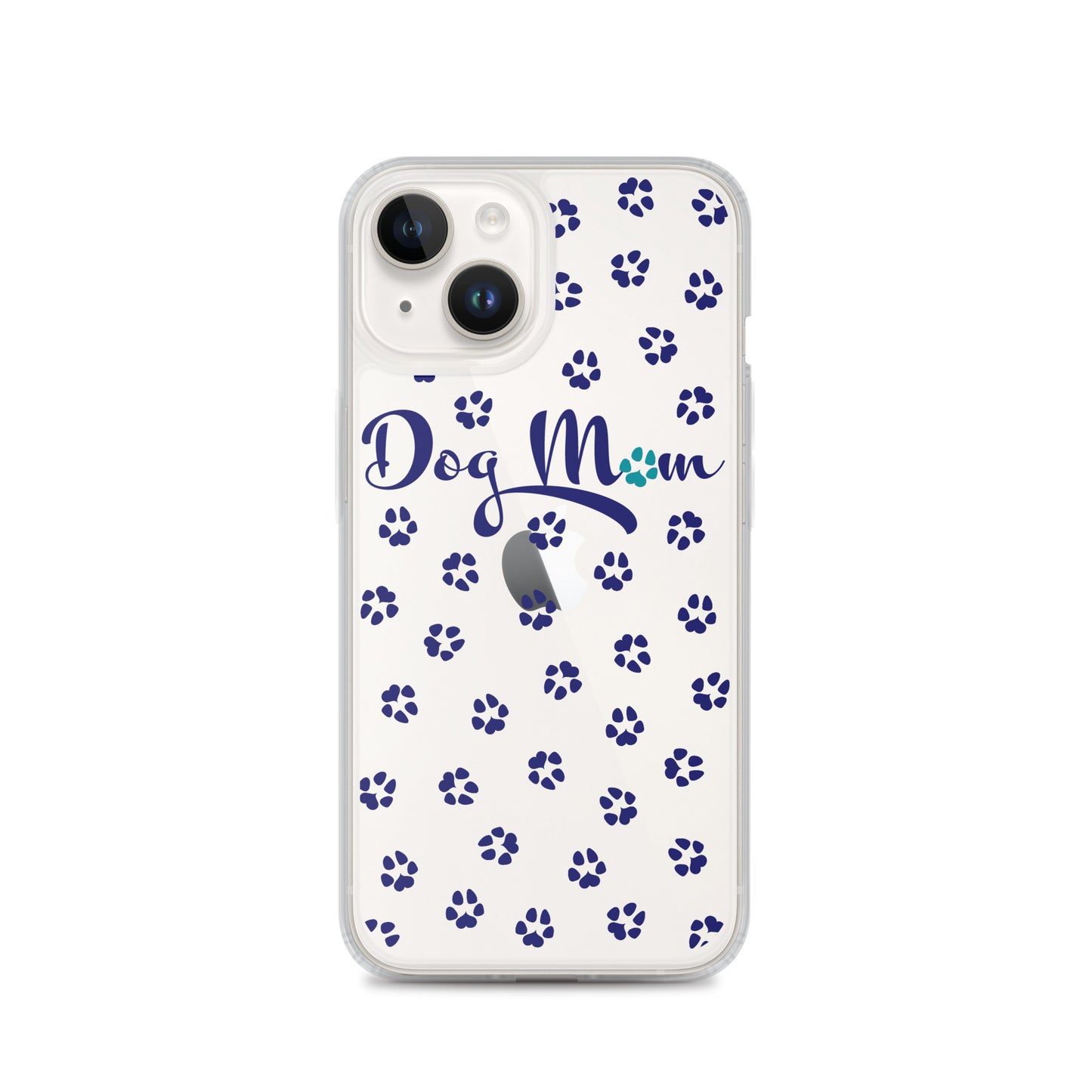 Dog Mom - Navy Paws - Clear Case for iPhone®