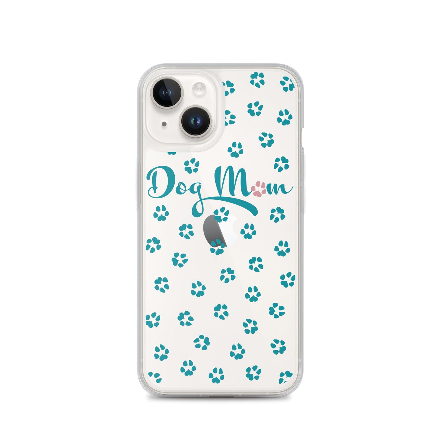 Dog Mom - Teal Paws - Clear Case for iPhone®