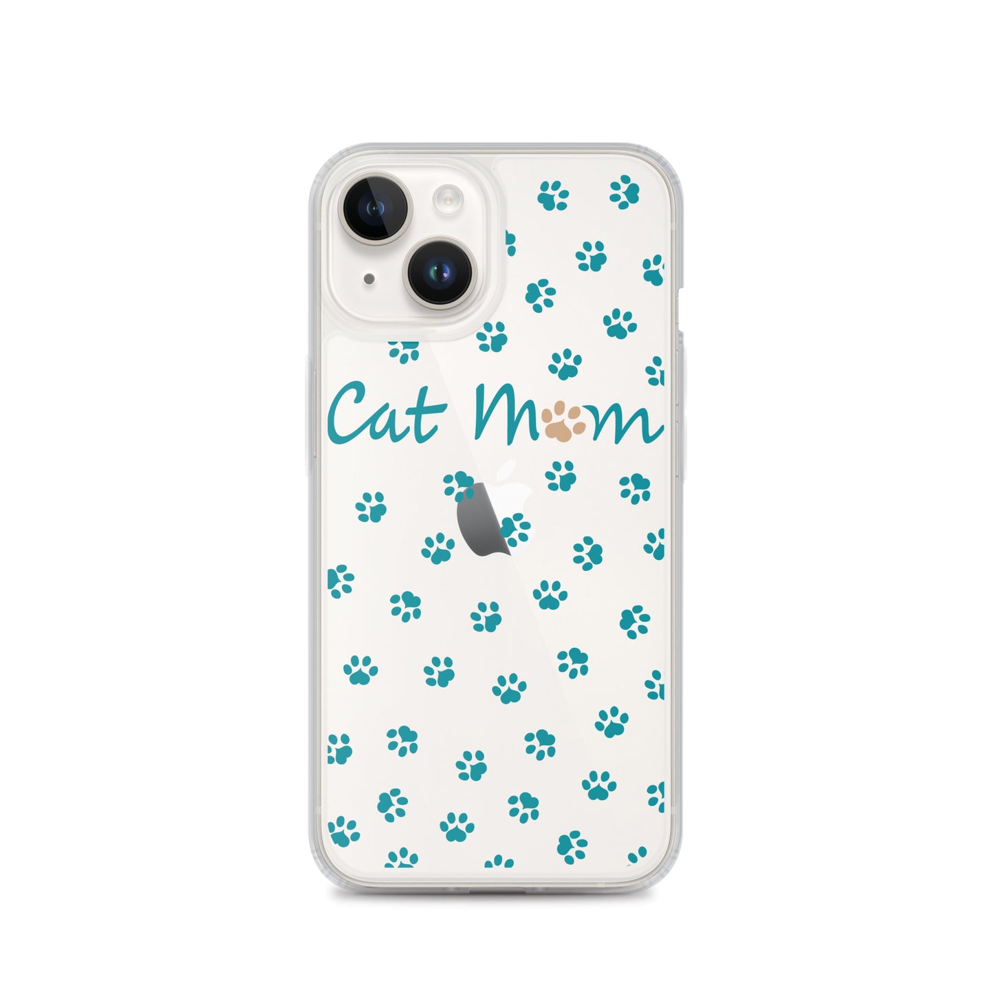 Cat Mom - Teal Paws - Clear Case for iPhone®