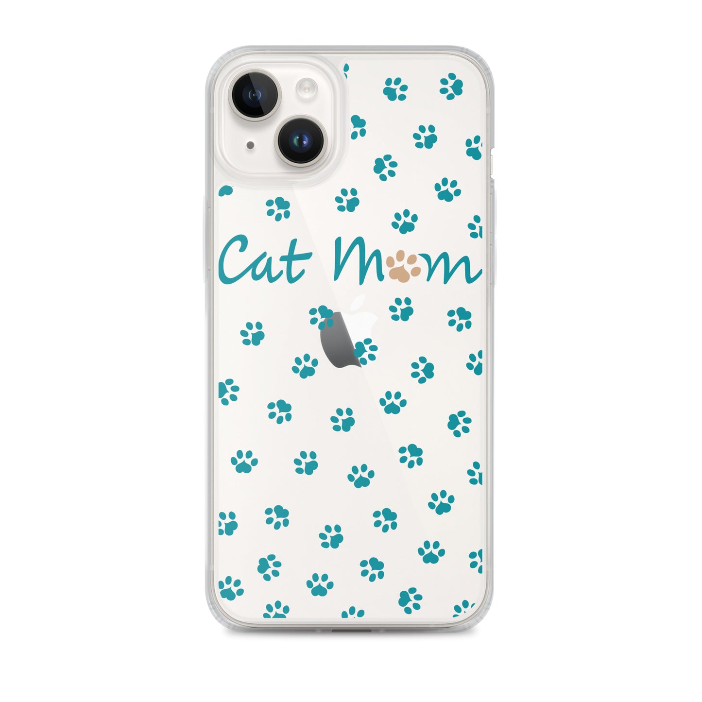 Cat Mom - Teal Paws - Clear Case for iPhone®