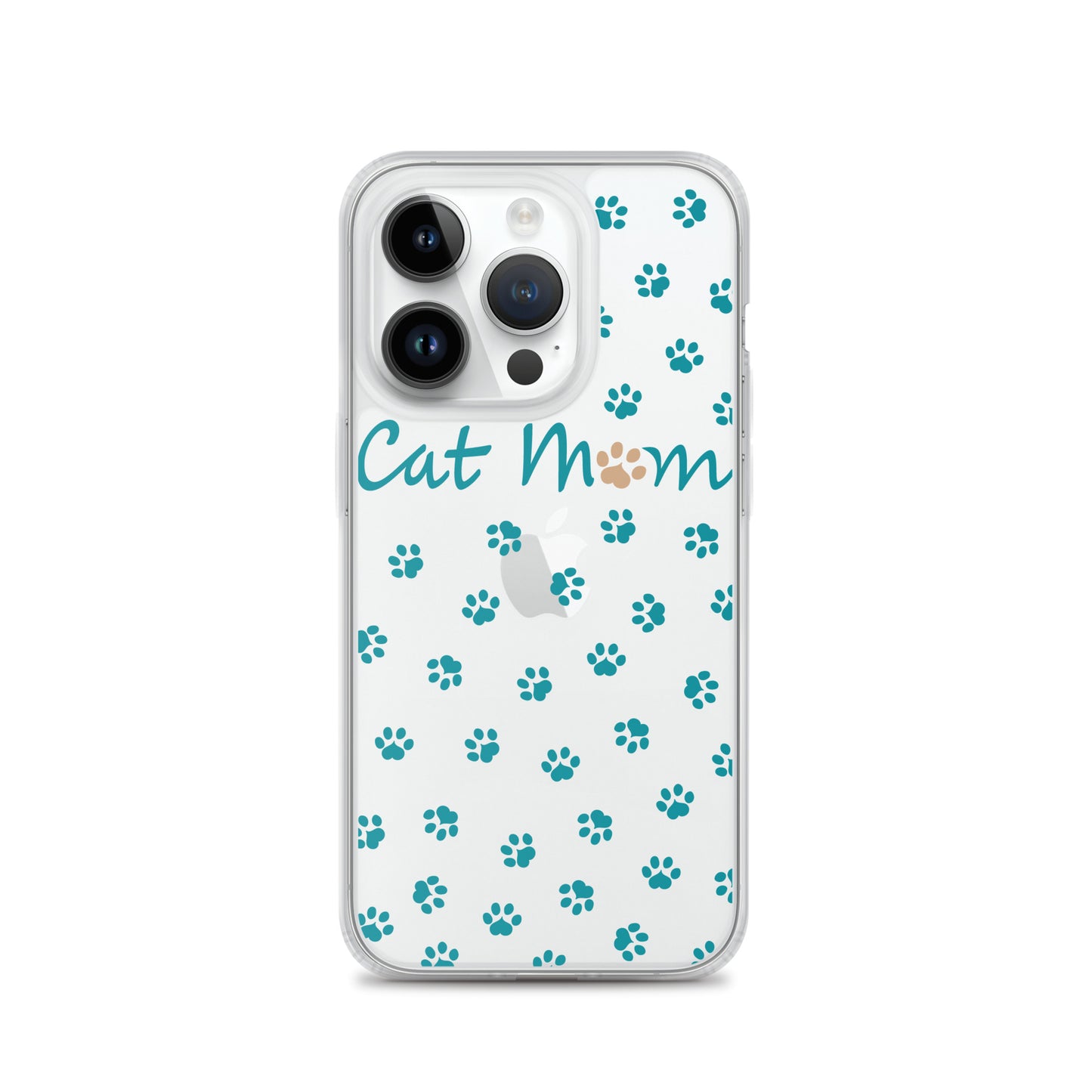 Cat Mom - Teal Paws - Clear Case for iPhone®