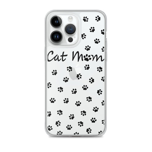 Cat Mom - Black Paws - Clear Case for iPhone®