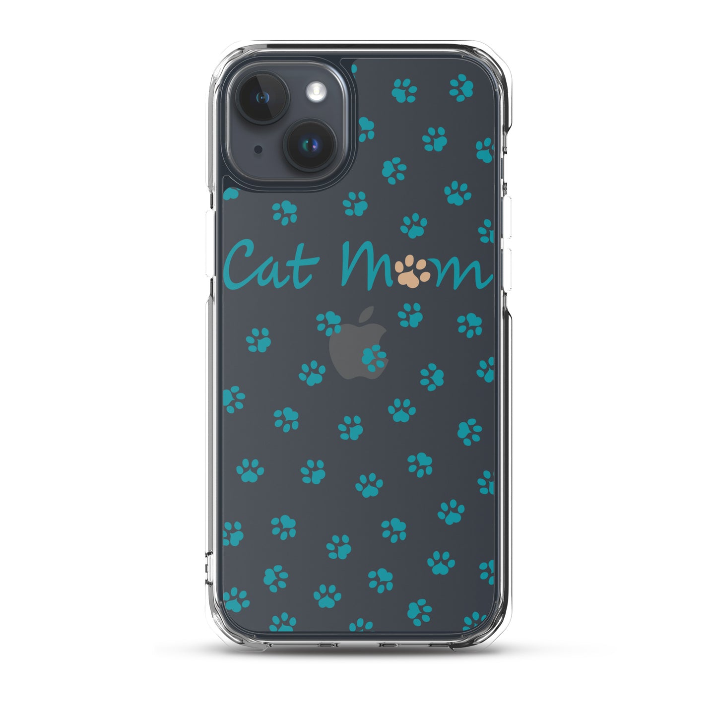 Cat Mom - Teal Paws - Clear Case for iPhone®