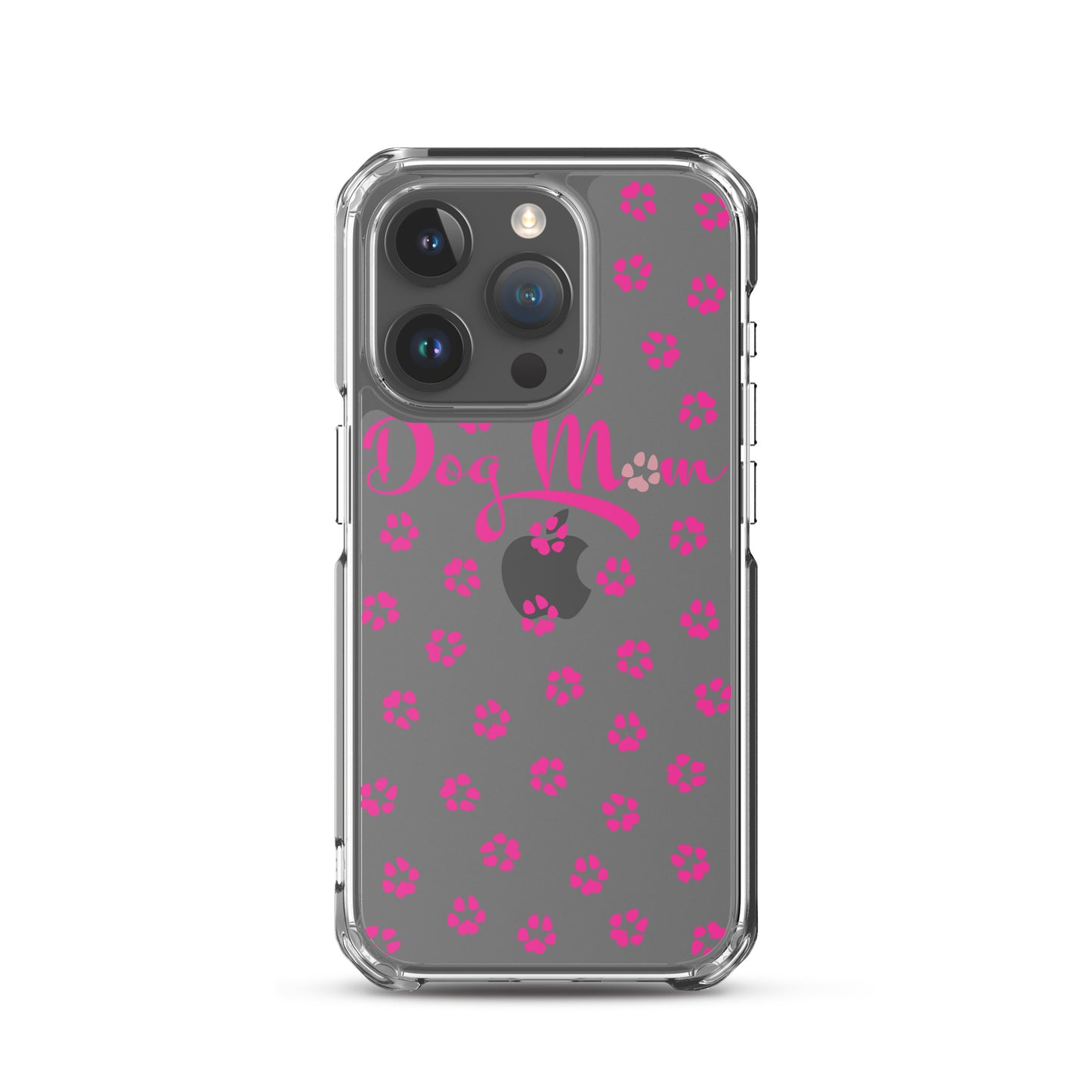 Dog Mom - Pink Paws - Clear Case for iPhone®