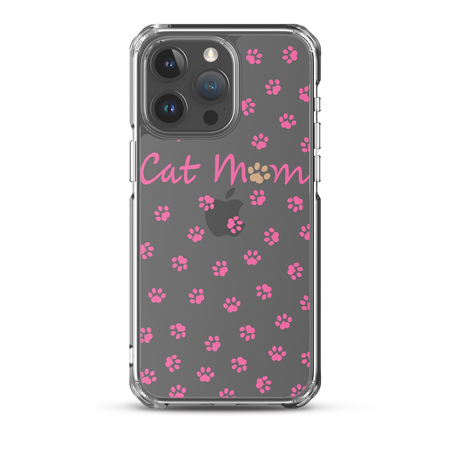 Cat Mom - Pink Paws - Clear Case for iPhone®