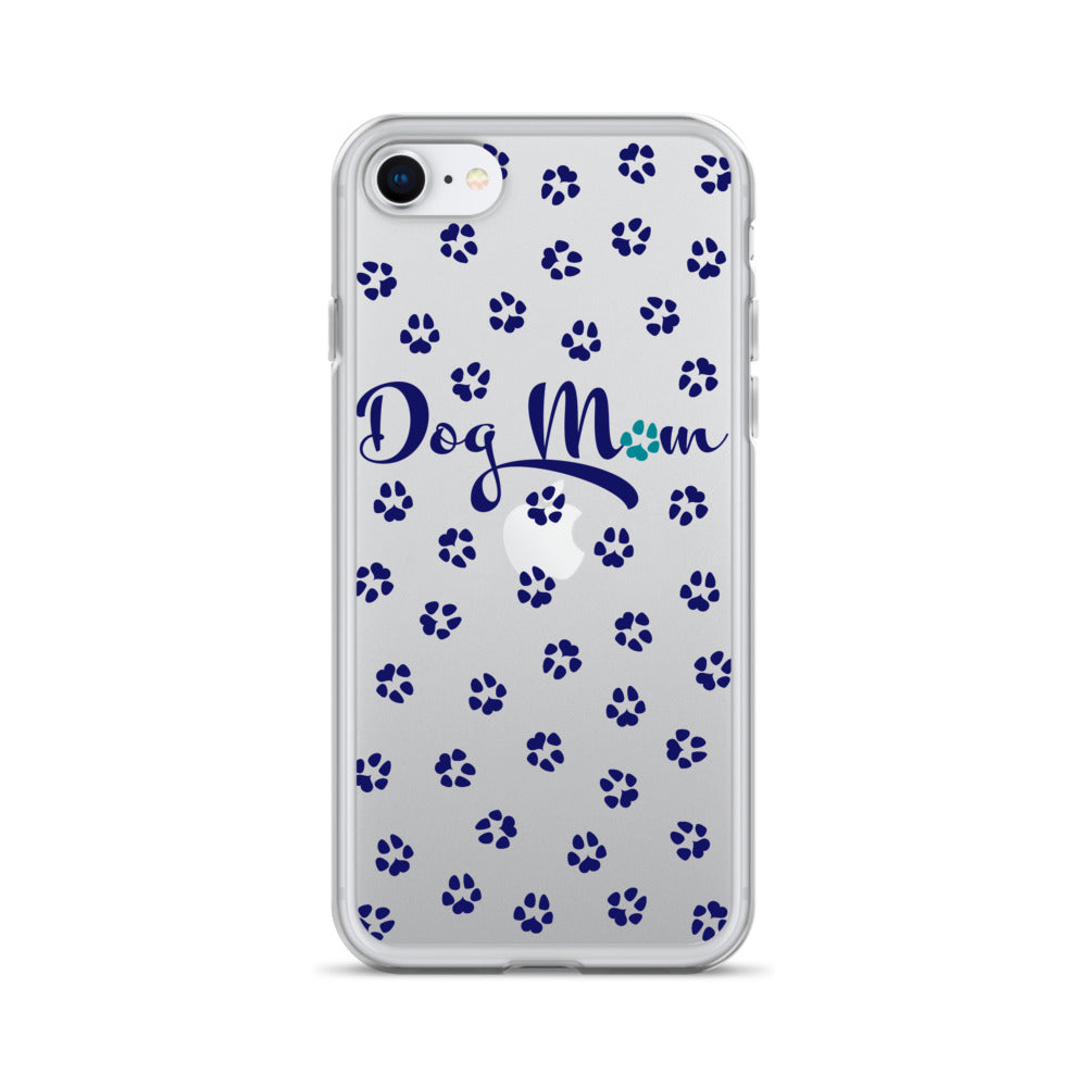 Dog Mom - Navy Paws - Clear Case for iPhone®