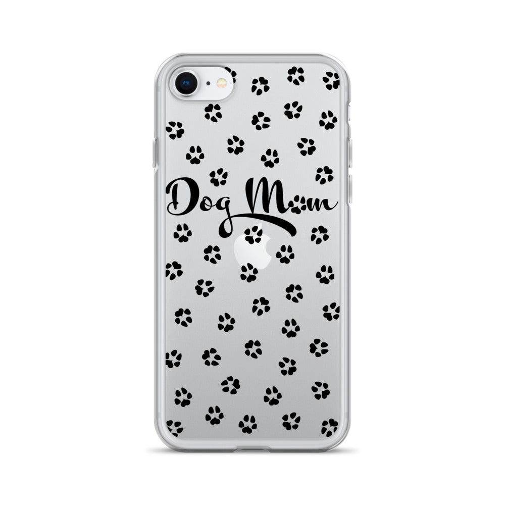 Dog Mom - Black Paws - Clear Case for iPhone®