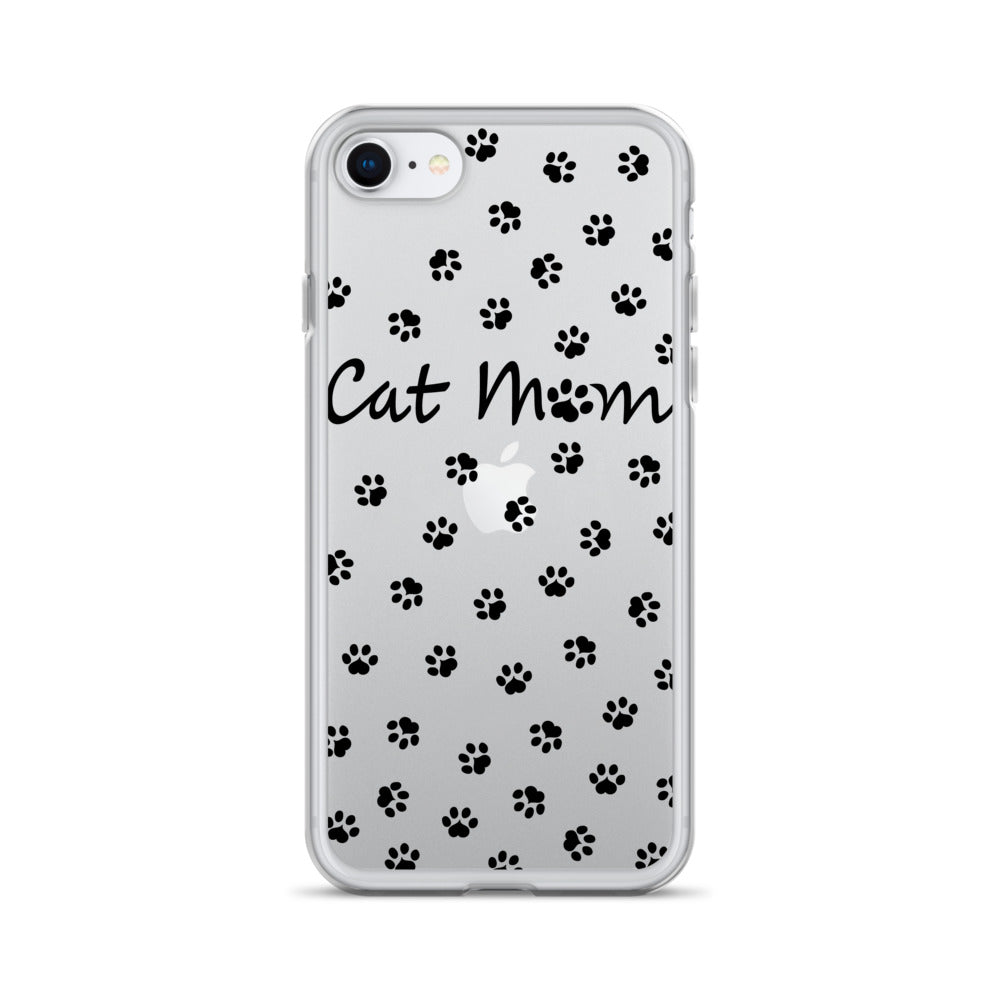 Cat Mom - Black Paws - Clear Case for iPhone®