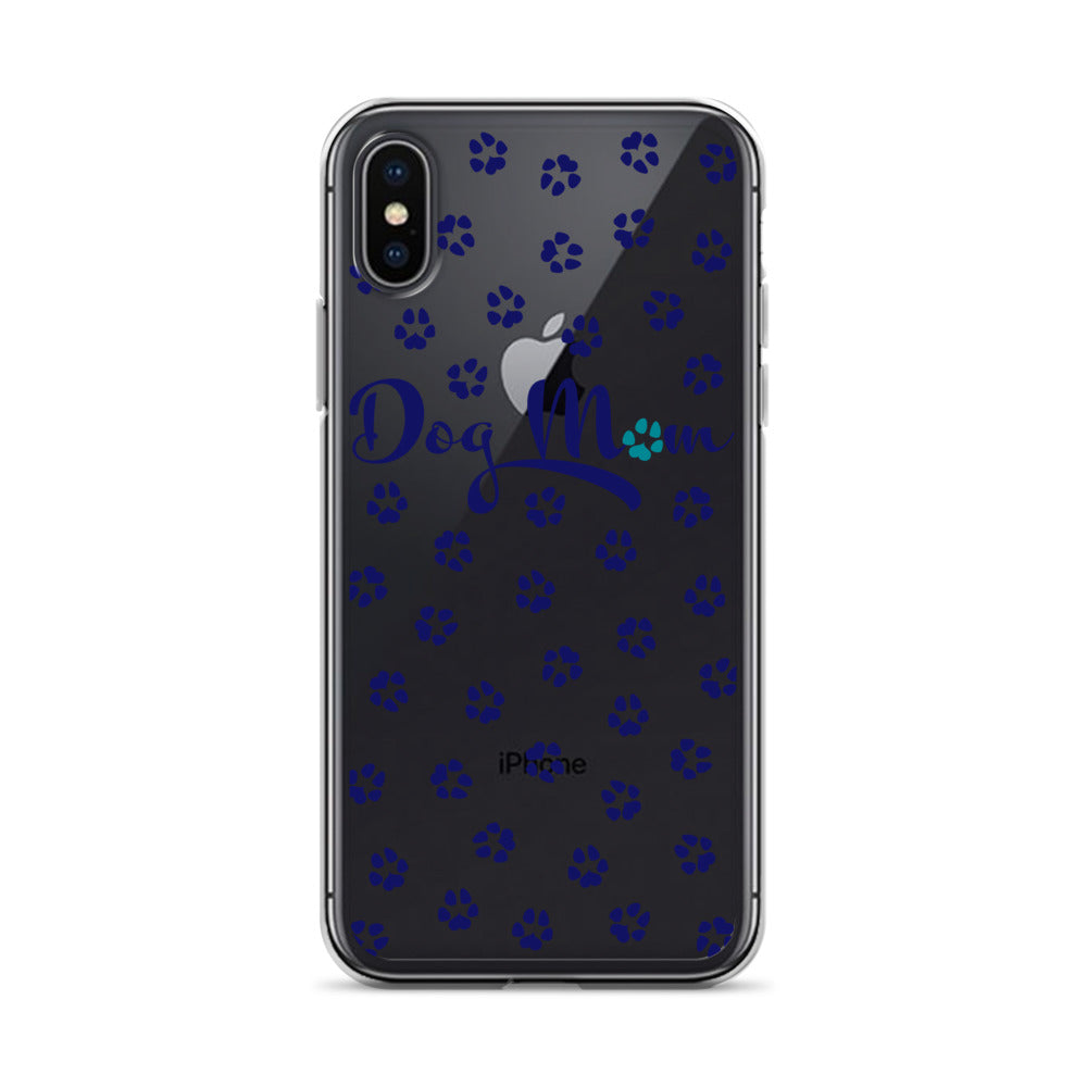 Dog Mom - Navy Paws - Clear Case for iPhone®