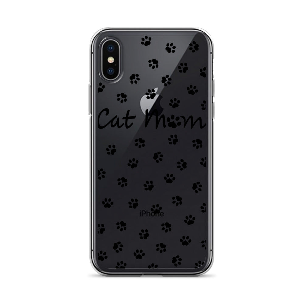 Cat Mom - Black Paws - Clear Case for iPhone®