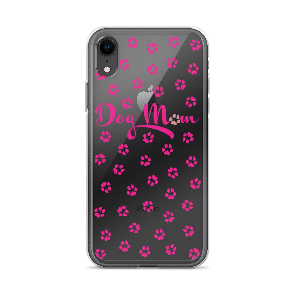 Dog Mom - Pink Paws - Clear Case for iPhone®
