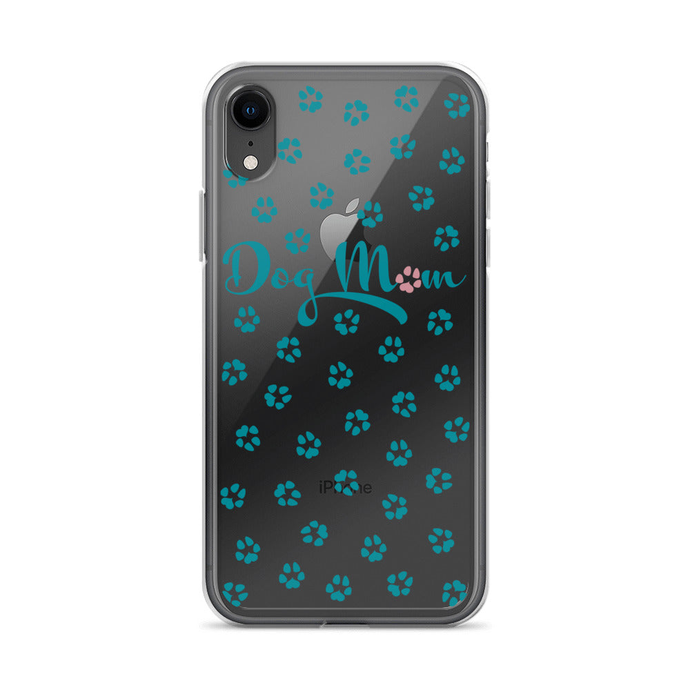 Dog Mom - Teal Paws - Clear Case for iPhone®
