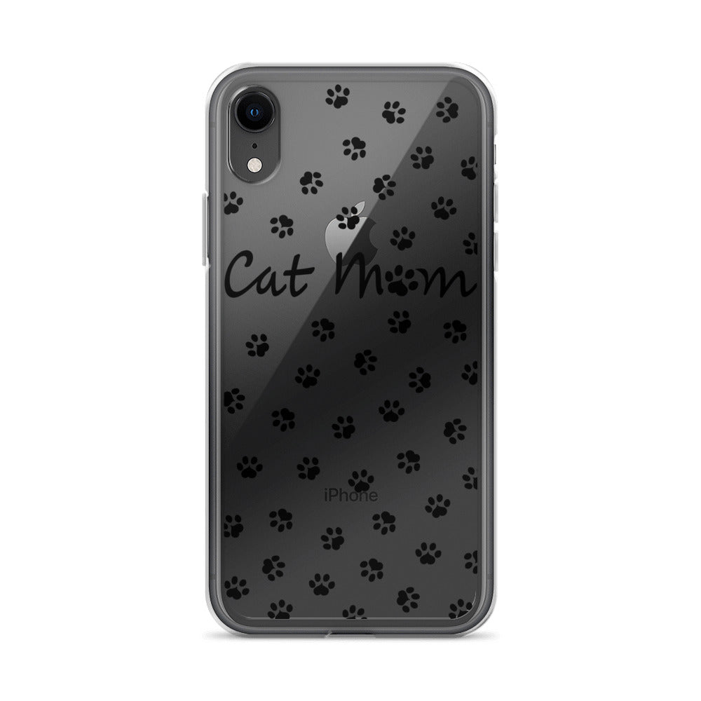 Cat Mom - Black Paws - Clear Case for iPhone®