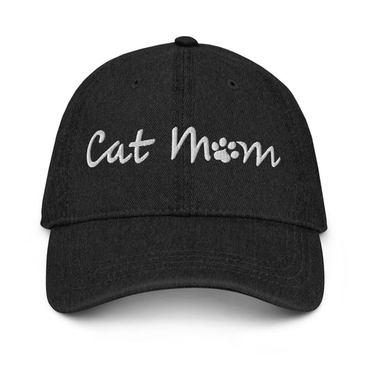 Cat Mom Cap - White Lettering