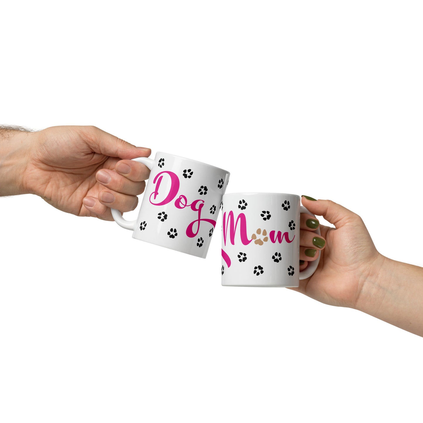 Paw Prints Mug - Pink / Black