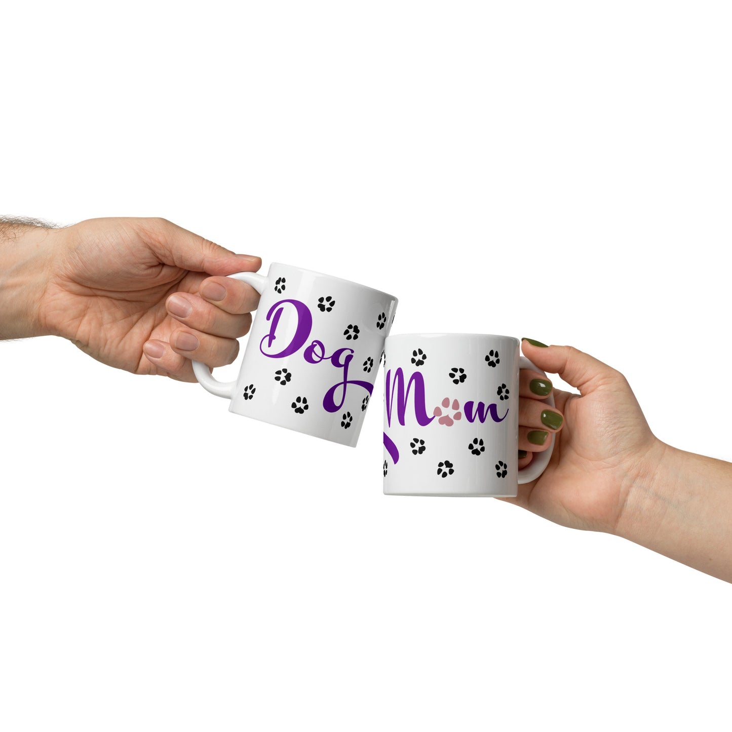 Paw Prints Mug - Purple / Black / Pink