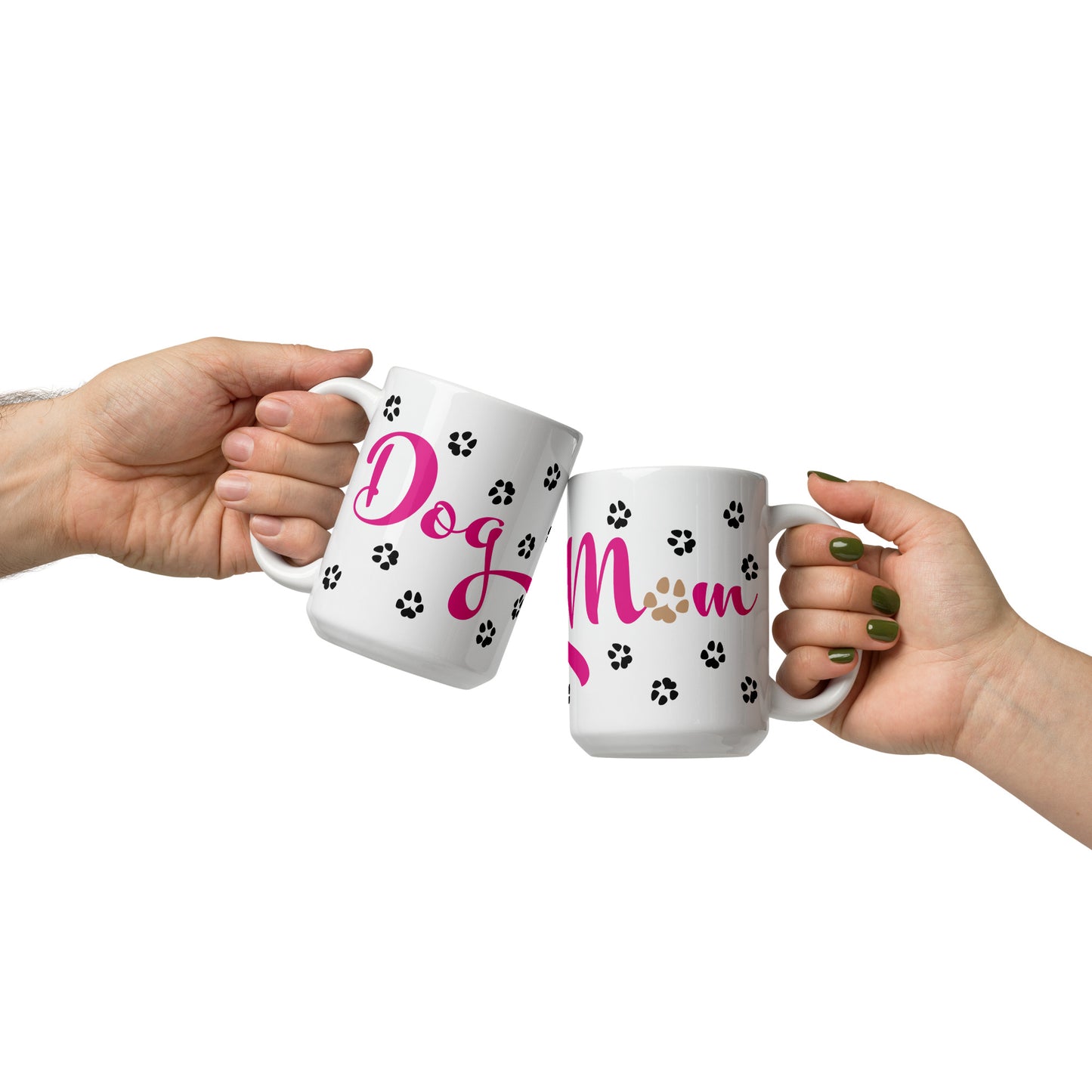 Paw Prints Mug - Pink / Black