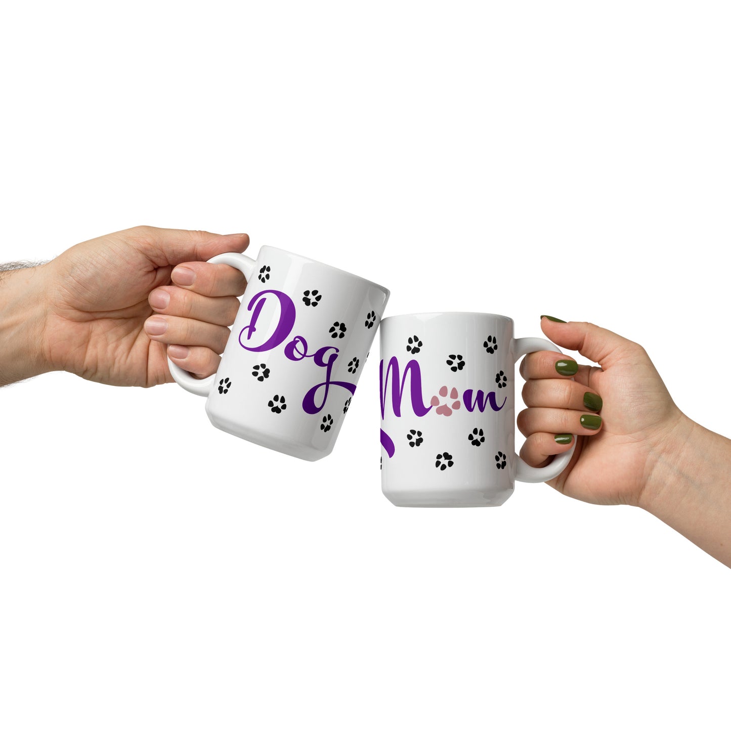 Paw Prints Mug - Purple / Black / Pink