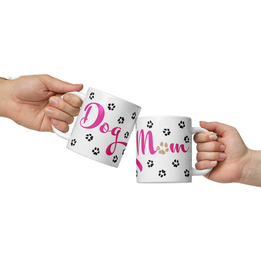 Paw Prints Mug - Pink / Black