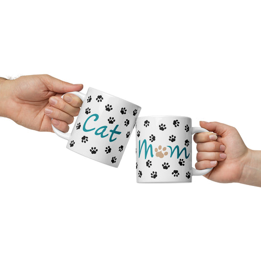 Cat Paws Mug - Teal (1)